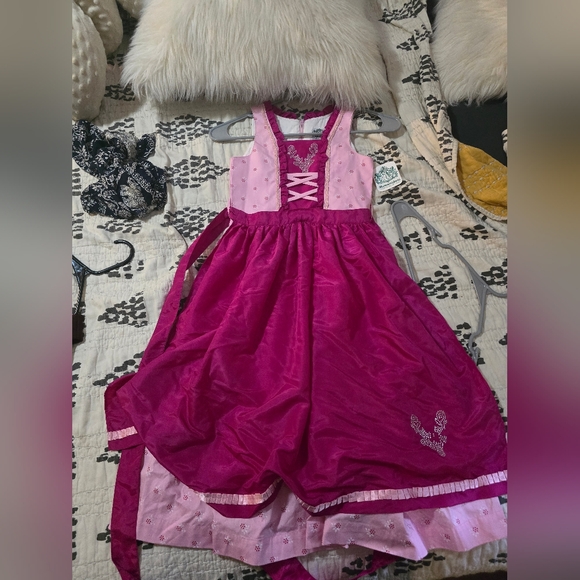 Nwt Girls Authentic Hammerschmid Pink Dirndl - Picture 1 of 11
